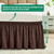 Wrap Around Queen Size Bed Skirt 15 Inch Drop-Elastic Dust Ruffle Brown