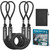 JaunniQir 2200lb Bungee Dock Lines 4-5.5ft, Shock Absorbing Mooring Ropes with Foam Floats, Stretchable Dock Snubber for Jet Ski Pontoon Kayak, 2 Pack Boat Accessories, Storage Bag (Black)
