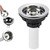 Kitchen Sink Drain Assembly, Basket Strainer with Knob, 3-1/2 Inch Sink Drain Stopper Plug, Threaded Plastic Sink Strainer Tailpiece 1-1/2 in