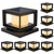 Mlambert 8 Pack Solar Post Lights, 4x4 6x6 Wooden Vinyl Fence Cap, Black