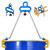 FITHOIST 55 Gallon Drum Lifter, 1Ton Barrel Lifting Chain for Steel & Plastic Drums, Barrel Clamp with 2 Spring-Loaded Locking Hooks, Fork Ring w/Stabilizer, Fits for Forklift & Crane