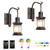 HMVPL Rustic Battery Operated Wall Sconce Set of 2, Wireless Wall Sconces with Remote Control, Rechargeable RGB Bulbs, Dimmable Retro Wall Lamp for Bedroom, 8 Colors Vintage Wall Light for Living Room