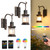 HMVPL Rustic Battery Operated Wall Sconce Set of 2, Wireless Wall Sconces with Remote Control, Rechargeable RGB Bulbs, Dimmable Retro Wall Lamp for Bedroom, 8 Colors Vintage Wall Light for Living Room