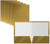 Better Office Products 2 Pocket Glossy Laminated Metallic Gold Paper Folders, Letter Size, 25 Pack, Paper Portfolios Box of 25