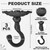 Otoolling 3 Pack Heavy Duty Cast Iron Ceiling Hooks 3.5x3.9 Inch