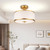 Edwarmlux 3-Light Semi Flush Mount Ceiling Light Fixture, 12.6" Gold Drum Light with White Fabric Shade, Modern Close to Ceiling Light for Living Room Bedroom Dining Room Kitchen Hallway Entry Foyer