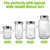 Artcome 10-Pack Glass Fermentation Weights with Easy Grip Handle and Unique Texture Design for Large Wide Mouth Mason Jars - Pickle Pebbles with Glass Weights Organizer - Space Saving Compact Design