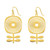 Trendy Boho Earrings, Gold Stainless Steel Bohemian Flower Earrings, Dangle Antique Retro 60s 70s Scandinavian Floral Jewelry for Women