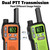 Walkie Talkies 6 Pack Long Range for Adults, Rechargeable FRS Cruise Walkie Talkies with Earpiece, Portable NOAA Emergency 2 Way Radios with 1500mAh, Flashlight, USB-C Charger for Family Camping