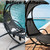 Hanging Lounge Chair Replacement Mesh with Rope Kits Heavy-Duty Waterproof Replacement Mesh for Curved Hanging Lounge Chaise Patio Chairs with Storage Bag, Black, 350 Lbs Capacity