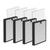 4 Pack HY4866 True HEPA Filters Replacement with Extra Pre-filter