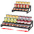 Dmevkic 3-Tier Expandable Can Organizer for Pantry,Adjustable 15''-25'' Metal Can Organizer Holds Up to 24 Cans,Can Holder for Pantry Kitchen Cabinet Countertop,Black