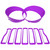 Front Grille Mesh Inserts & Headlight Cover for Jeep Wrangler JL JLU Sport & Sport S Only 2018-2023 Exterior Accessories Clip-in Grille Guard Cover Headlight Bezels Trim Ring (Purple 9PCS)