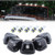 GLOFE 5X Black Smoke Lens Cab Roof Marker Running Lamps w/White LED Lights Compatible with Ford F150 F250 F350 F450 F550 F650 F750 E150 E250 E350 E450 1999-2016 Super Duty Pickup Trucks