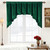 Likiyol Green Velvet Valances for Windows Ruffle Valance Curtains Christmas Swag Curtains, Soft Luxury Window Valances Rod Pocket Kitchen Curtain Valance for Bathroom Cafe, 60" W x 36" L, 1 Panel