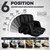 Stadium Seats with Back Support Wide, 4.7" Padded Bleacher Seat, 6-Position Reclining Bleacher Chairs with Back and Cushion, Sofa Style Ergonomic Design for Sports Games Baseball Football (25"Black)