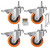 Stem Caster Wheels Heavy Duty Casters PVC M8-1.25x1″ (Stem Diameter 8mm, Stem Length:1″) Casters with Brake Dual Locking for Home, Office, Industry use (2 Inch, with Brake)