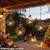 Solar Lanterns Outdoor Waterproof, Hanging Solar Lights with Rustic Iron Sphere Candle Holder, Globe Chandelier with Flickering Solar Tea Lights for Outside Tree Backyard Patio Garden-4Pack