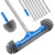 TidyMister Pool Brush with Pole - 20’’ 2-in-1 Detachable Round Brush with Extra Side Brush for Cleaning Hard-to-Reach Corners, 9 FT Aluminum Extended Pool Pole with Hidden Hook Retriever
