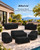 Patio Furniture Covers 4 Piece Set, 600D Waterproof Heavy Duty Outdoor Furniture Covers,Fit Wicker Patio Sofa, Swivel Rocker Chair and Coffee Table,Black