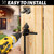 18" Heavy Duty Cane Bolt Gate Drop Rod Hardware Ground Latch for Wood PVC Vinyl Metal Fences Gates, Double Doors, Black Solid Steel -2 Pack