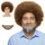 FATMAUI Complete Brown Afro Wig and Beard Set, Retro 70s 80s Painter Costume for Men Women, Fluffy Curly Hairpiece for Halloween Cosplay Themed Party Dress Up