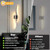 Povectolay Battery Operated Wall Sconces Set of Two, Black 31.4" 3 Color LED dimmable Wireless Wall Sconce with Remote Control, USB Rechargeable Wall Lights for Living Room Bedroom Hallway Background