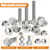 mankk 244PCS 304 Stainless Steel Metric Flange Bolts and Nuts Assortment Kit M5/M6/M8(10mm to 35mm) Hex Bolts and Nuts Kit for Automotive