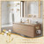 Otoolling 4 Pcs Polished Gold Crystal Bathroom Accessories Set with Adjustable Double Towel Bar & Towel Ring & Toilet Paper Holder & Robe Hook, Wall Mounted Bath Hardware Fixture Set (Style 10)