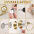 Otoolling 4 Pcs Polished Gold Crystal Bathroom Accessories Set with Adjustable Double Towel Bar & Towel Ring & Toilet Paper Holder & Robe Hook, Wall Mounted Bath Hardware Fixture Set (Style 10)