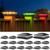APONUO Solar Post Cap Lights Color Changing 16 Pack - RGB 8 Solid & Gradient Colors, IP65 Waterproof, for 4x4 5x5 6x6 Wood Vinyl Fences, Deck, Patio, Yard (Black)