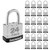DAERDUO 24 Pack 40 mm (1-9/16") Keyed Alike Laminated Padlocks with 48 Keys, Hardened Steel Short Shackle, Heavy-Duty Locks for Gym Lockers, Toolboxes, School Lockers, and Hasp Latches