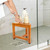 VaeFae Teak Wood Corner Shower Stool for Shaving Foot Rest, Small