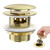 BOTEMY Solid Brass Pop-Up Drain for Freestanding Tubs, Tool-Free Installation Bathtub Drain Stopper with Brushed Gold Finish, Universal Fit 1.8" Hole Size, Leak-Proof Heavy Duty Design ​(Brushed Gold)