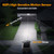 UME Battery Powered Motion Sensor Outdoor Lights 302 LED 1800LM, IP65 Waterproof Battery Operated Flood Lights Outdoor, 3 Heads Security Motion Light with 3 Modes for Garden Patio Yard, 2 Pack (Black)