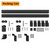 SongYung 8FT Black Box Rail Exterior Barn Door Hardware Kit, Sliding Heavy Duty Barn Door Track, Wall Mount Barn Door Hardware with 5 Track Brackets(Doors NOT Include）