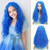 WTHCOS Blue Kids Wigs Long Culy Wavy Cosplay Wig Heat Resistant Synthetic Wigs for Halloween Cosplay Costume Party(Blue Costume Wig)