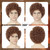 Guree Hair Brown Curly Wig with Glasses for Men's Costume Brown Afro Curly Wig 70s 80s Funny Wigs for Retro Halloween Cosplay Party Use