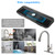 Kingmall 2nd Generation Silicone Faucet Mat, Kitchen Faucet Drip Catcher with Cuttable Circular Center for Kitchen Sink, Tailor-Made for Faucets with Deck Plate, 100% Food Grade Silicone, Black