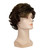 Kisayasi Mens Short Brown Layered Curly Wig Natural Fluffy Synthetic Hair Wig for Daily Halloween Costume Cosplay Use