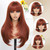 MINSEEYOO Auburn Wig with Bangs for Women Long Layered Wigs 26 Inch Auburn Wigs Natural Looking Heat Resistant Synthetic Wig for Daily Party Use