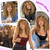 Eawwii Curly Wig with Bangs for women, 18 Inch Honey Blonde Glueless Wigs