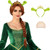 Wallden Hair Auburn Braided Wig with Green Ogre Ears Crown Headband for Women Costume 29.5 Inch Long Braided Heat Resistant Synthetic Reddish Brown Wigs for Cosplay Halloween Anime Party Use