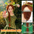 Wallden Hair Auburn Braided Wig with Green Ogre Ears Crown Headband for Women Costume 29.5 Inch Long Braided Heat Resistant Synthetic Reddish Brown Wigs for Cosplay Halloween Anime Party Use