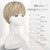 FESHFEN Pixie Cut Wigs Synthetic Short Pixie Haircut Wig with Bangs Glueless Layered Wig Wavy Wigs for Women, Mixed Blonde