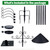 92 Inch Squirrel Proof Bird Feeder Pole, Heavy Duty Bird Feeder Stand, Adjustable Shepherds Hooks for Outdoor with Squirrel Baffle Birdbath Tray for Garden Attracting Wild Birds