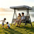 Swing Canopy Replacement Cover, 3 Seat Waterproof Outdoor Swing Covers for Outdoor Patio Swings, Universal Fit Garden Backyard Furniture Covers Porch Swings Canopy Replacement Top (Gray, Large)
