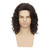 Sabosi Men Brown Wig Curly Natural Medium-Length Wavy Synthetic Hair Wig with Middle Part, Heat Resistant, Retro Style for Daily Wear, Cosplay, Halloween Costume, Party