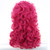 MAGQOO 80s Long Curly Hot Pink Cosplay Wig with Bangs 60s 70s 80s Queen Disco Beehive Wig for Women Halloween Cosplay Costume Wig