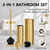 Maxdot Gold Toilet Plunger and Brush Set, 2 Piece Stainless Steel Bathroom Cleaning Combo with Holder, Modern Luxury Gold Finish Cleaning Toilet Tools for Bathroom Deeply Clean and Decor